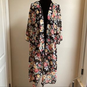 Lularoe Floral Lightweight Kimono Jacket Cardigan